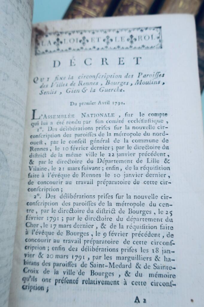 révolution Collection générale des décrets rendus par l’assemblée nationale 1790