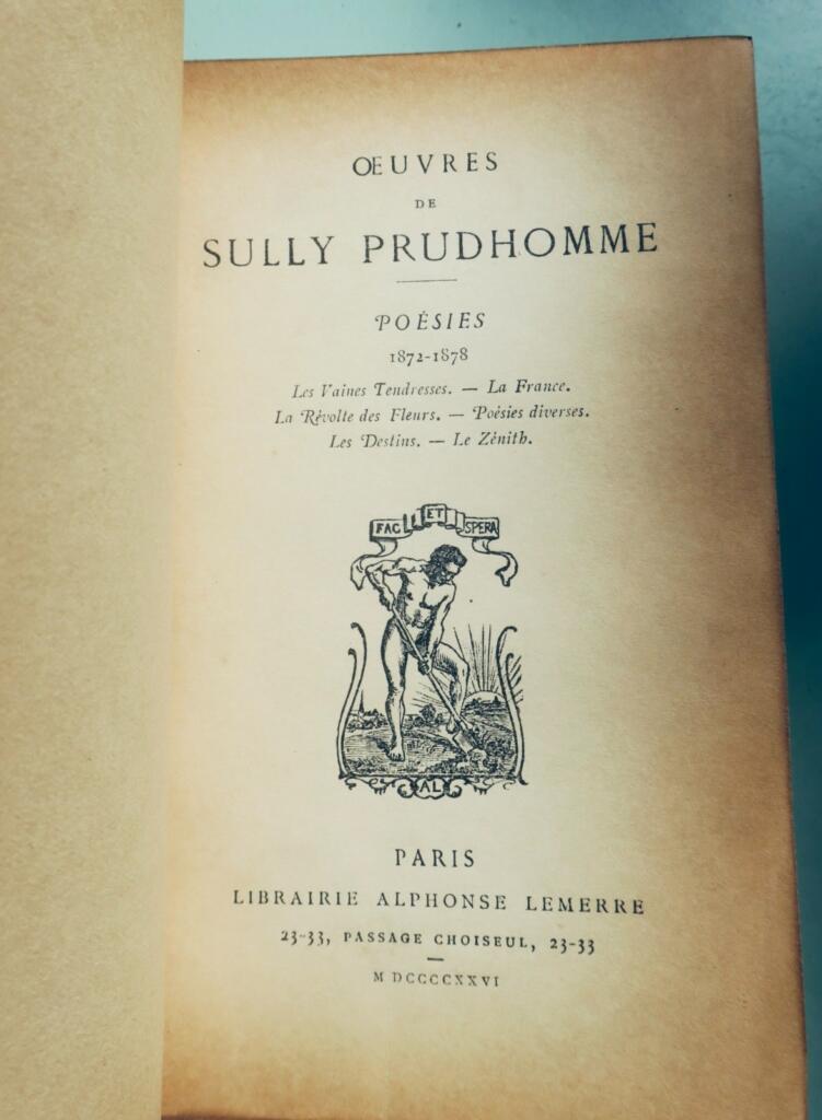 Sully Prudhomme Poesien 1896 Der Erste, Nobelpreis für Literatur