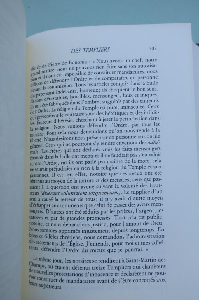 templiers Perrini Avowals of the Templars. According to the documentation Bonnot
