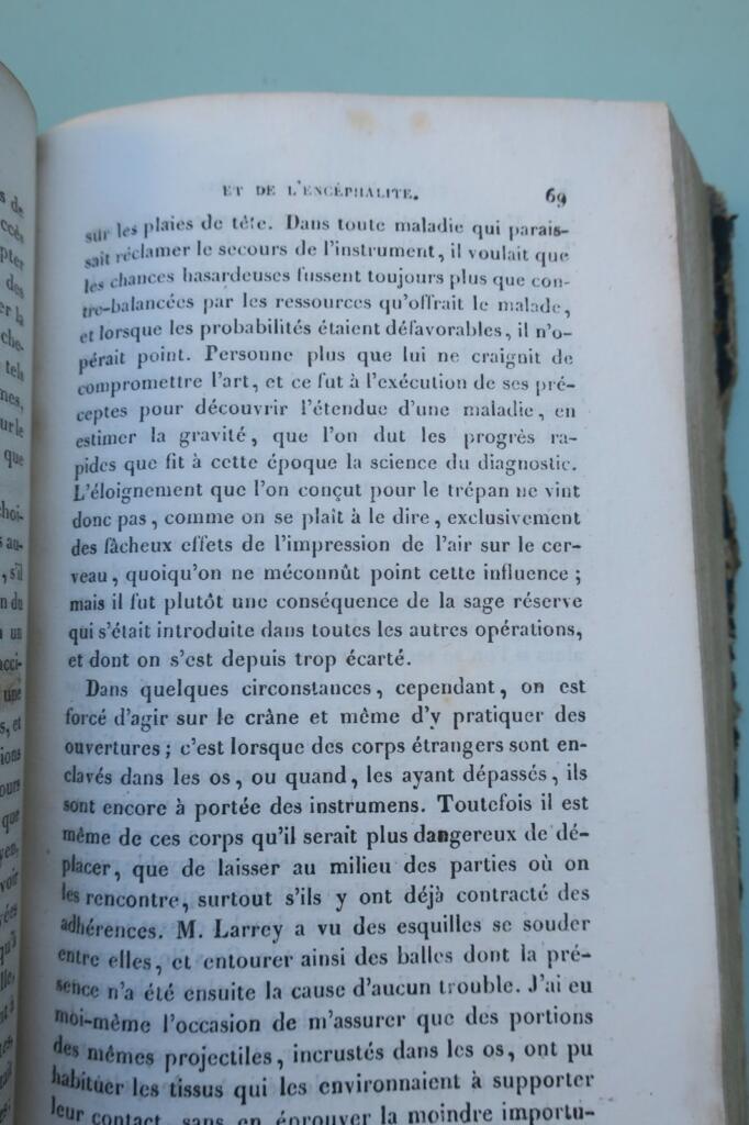 tête Traité des plaies de tête et de l'encéphalite VAL DE GRÂCE 1835