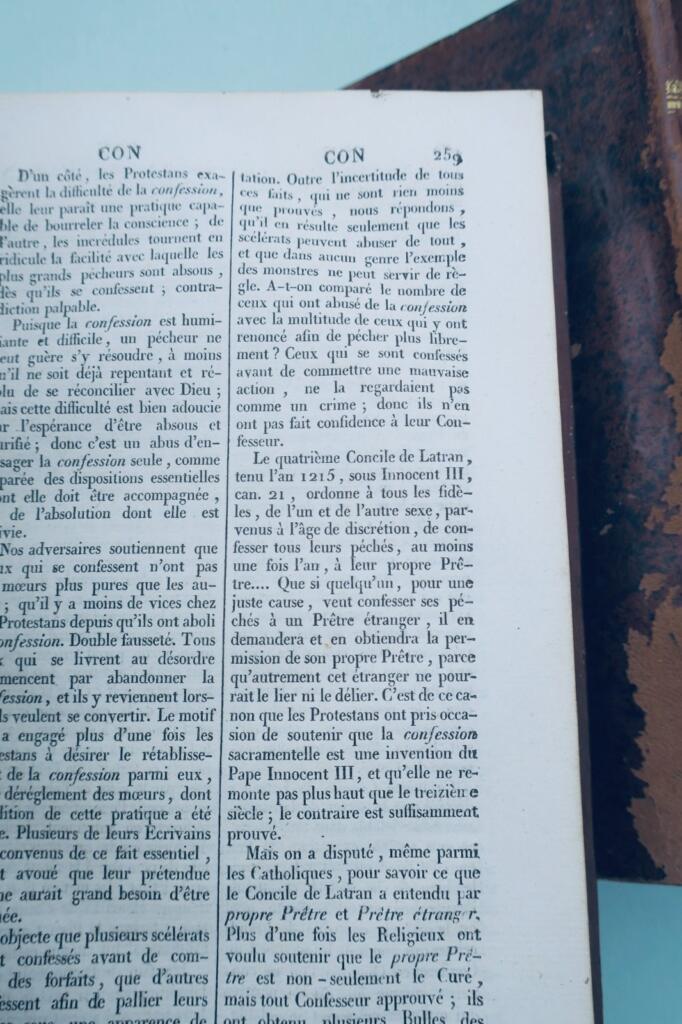 Dictionary of theology. Extract from the Encyclopédie méthodique 1819