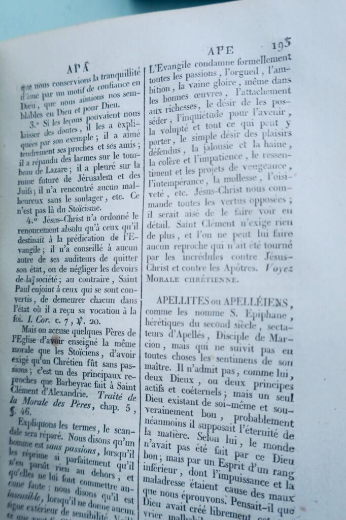 Dictionary of theology. Extract from the Encyclopédie méthodique 1819