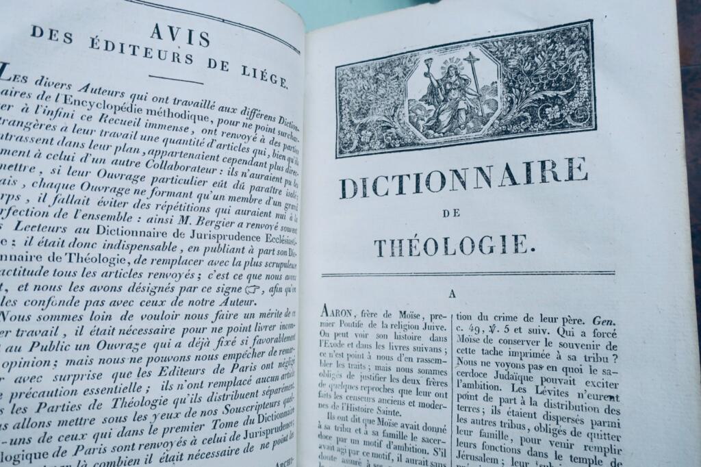 Dictionary of theology. Extract from the Encyclopédie méthodique 1819