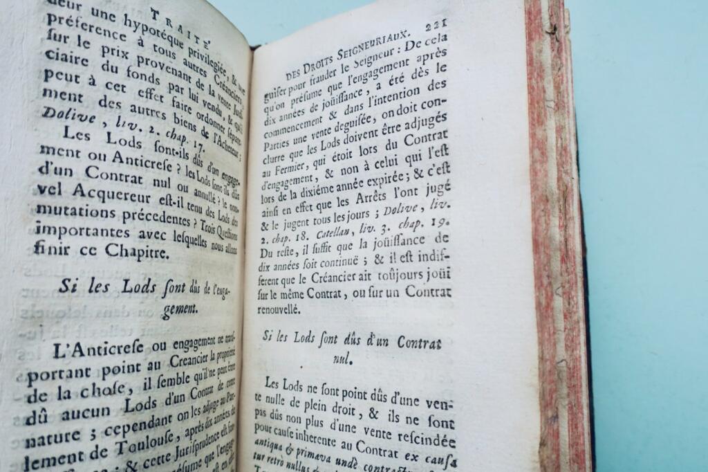TRAITÉ DES DROITS SEIGNEURIAUX ET DES MATIÈRES FÉODALES 1745