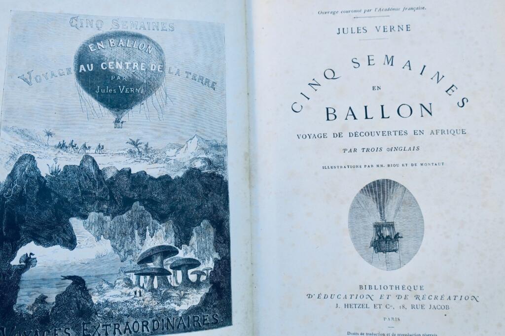 Verne Cinq Semaines en Ballon et Voyage au Centre de la Terre Hetzel