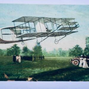 Blériot aéroplane Wright, la rentrée au hangar après un vol 2 CPA Lingerie