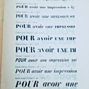 fonderie Specimen des caractères