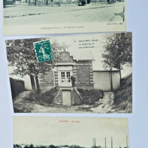 solesmes NORD stand de tir, tubes, caisse d'épargne 5 CPA