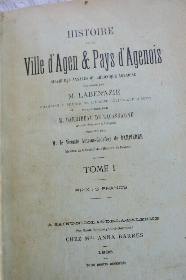 AGEN HISTOIRE DE LA VILLE D'AGEN & PAYS D'AGENAIS suivi... – Image 3
