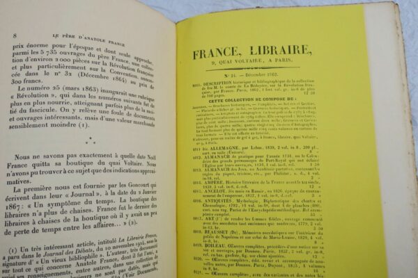 Anatole France Le père d'Anatole France + dédicace