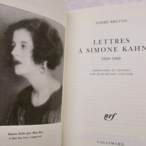 BRETON ANDRÉ LETTRES À SIMONE KAHN