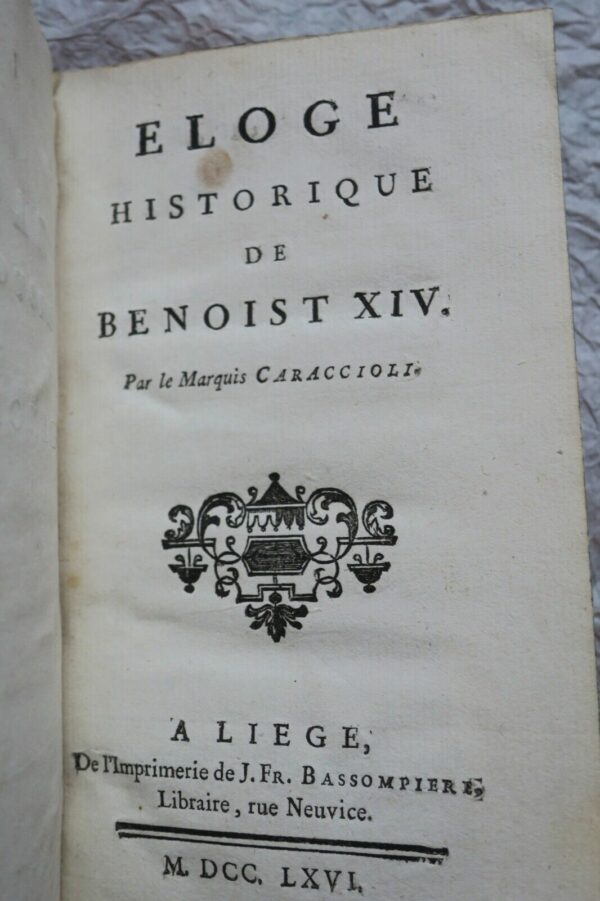 CARACCIOLI Eloge historique de Benoist XIV – Image 7