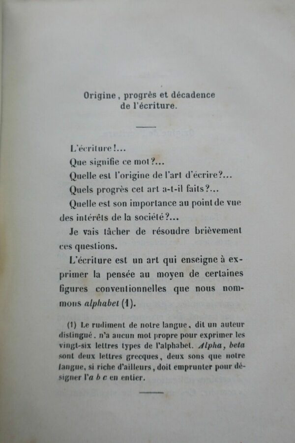 Ecriture HISTORIQUE DE L'ART D'ECRIRE 1857 – Image 6