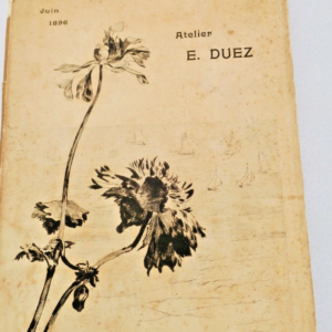 Ernest DUEZ atelier  catalogue des tableaux études, pastels, aquarelles 1896