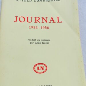GOMBROWICZ (Witold) JOURNAL 1953-1956 S.P.