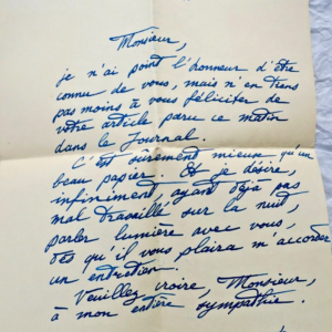 Jean d'Orsay belle lettre autographe manuscrite