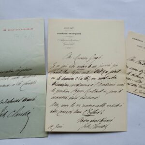 Jules Clarétie 3 lettres autographes manuscrites & signées