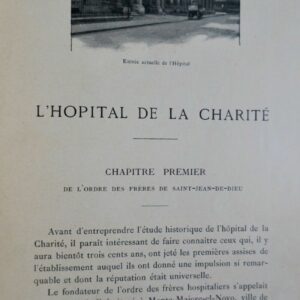 L’Hôpital de la Charité. Étude historique depuis sa fondation jusqu’en ..