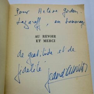ORMESSON (Jean d') Au revoir et merci + dédicace