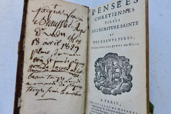 Pensées chrétiennes tirées de l'écriture sainte 1732 MINI