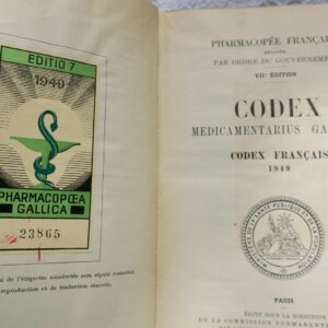 Pharmacopée française 1949 CODEX FRANCAIS