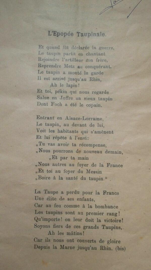 Recueil de chansons Taupinales   Génie – Image 3