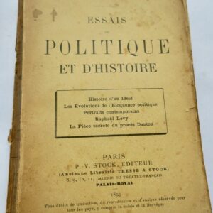 Reinach Joseph Essais de politique et d'histoire + dédicace