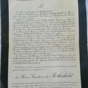 Rothschild décès 1911 Gustave de Rothschild
