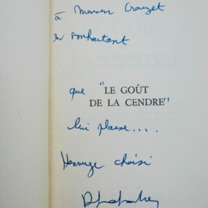 SABATIER ROBERT. LE GOUT DE LA CENDRE + dédicace