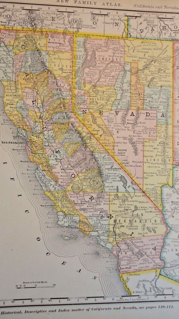 USA New Indexed Family Atlas of the United States 1884 – Image 5