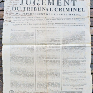 jugement du tribunal criminel (Haute-marne) discrédité les assignats AN II