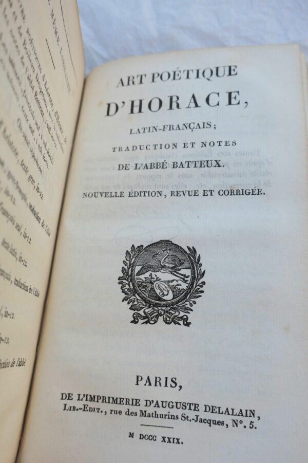 quatre poétiques d'Aristote, d'Horace, de Vida & de Boileau 1829 – Image 7