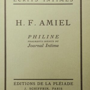 AMIEL Philine, fragments inédits du journal intime. Publiés par Bernard Bos