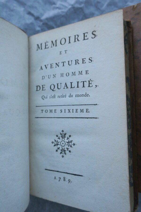 Abbé Prévost Mémoires et aventures d'un homme de qualité 1789 – Image 5