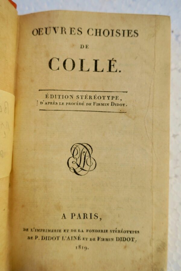Collé, Charles Oeuvres Choisis 1819 – Image 3