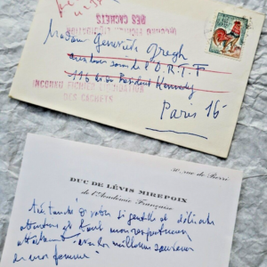 Duc de Lévis Mirepoix belle carte autographe manuscrite