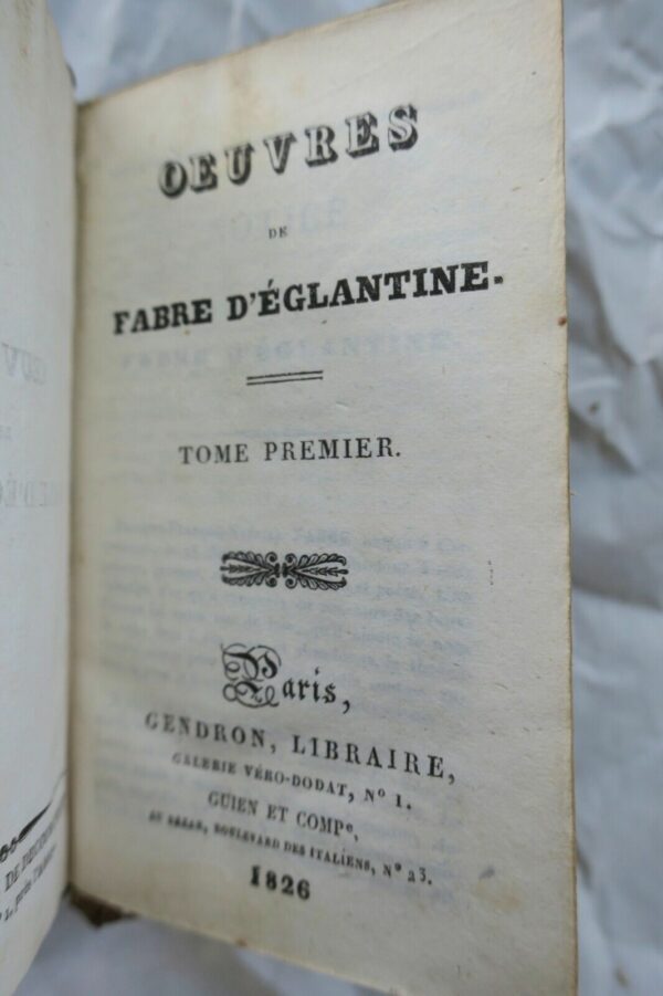FABRE D'EGLANTINE OEUVRES DE FABRE D'EGLANTINE. 1826 – Image 4