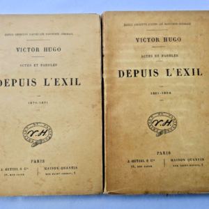 HUGO depuis l'exil (actes et paroles) J.Hetzel & cie/Quantin