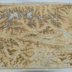 Karte der Ost-Tiroler-Alpen, Tauern & Dolomiten 75 x 51 cm 1/250000