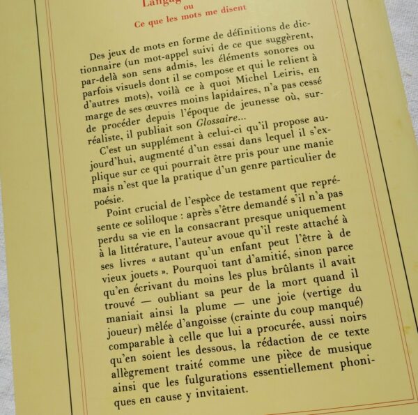 LEIRIS (Michel). Langage tangage ou ce que les mots me disent – Image 8
