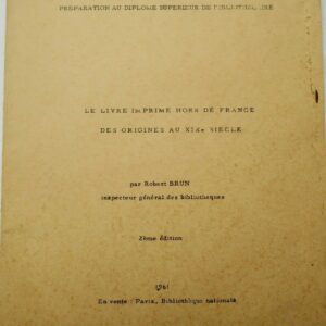 Livre imprimé hors de France des origines au XIXe siècle