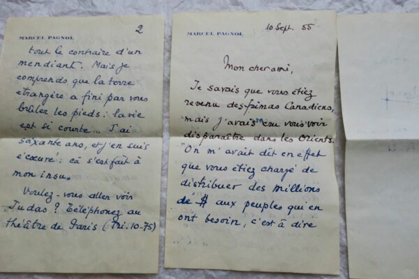 MARCEL PAGNOL belle lettre autographe manuscrite & signée – Image 4