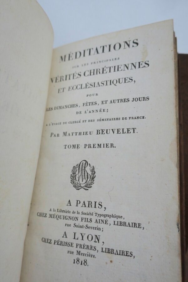 MEDITATIONS SUR LES PRINCIPALES VERITES CHRETIENNES ET ECCLESIASTIQUES 1818 – Image 9