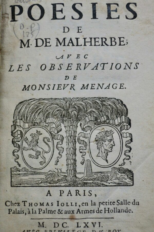 Malherbe Les poésies de M. de Malherbe 1666 – Image 6