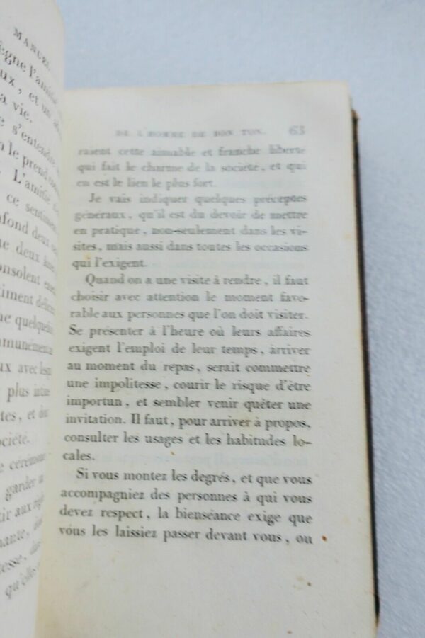 Manuel de l'Homme de bon ton ou Cérémonial de la Bonne Société..1830 – Image 6