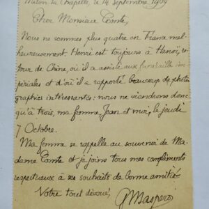 Maspero belle lettre autographe manuscrite