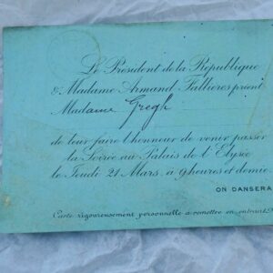 Présidence de la République Armand Fallières carton