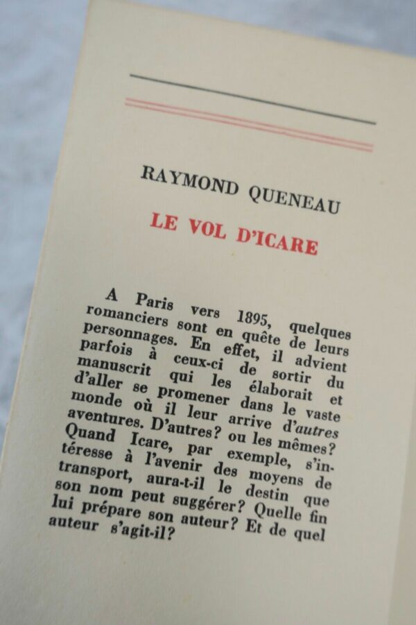 QUENEAU Raymond Le vol d'Icare Gallimard, Paris 1968 S.P. – Image 8