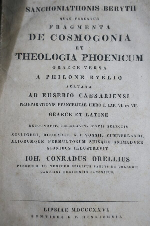 ?Sanchoniathonis Berytii quae feruntur fragmenta de Cosmogonia et theologia P...