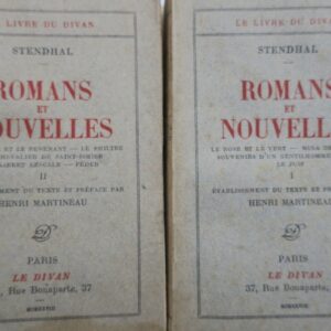 Stendhal LE DIVAN Martineau ROMANS ET NOUVELLES